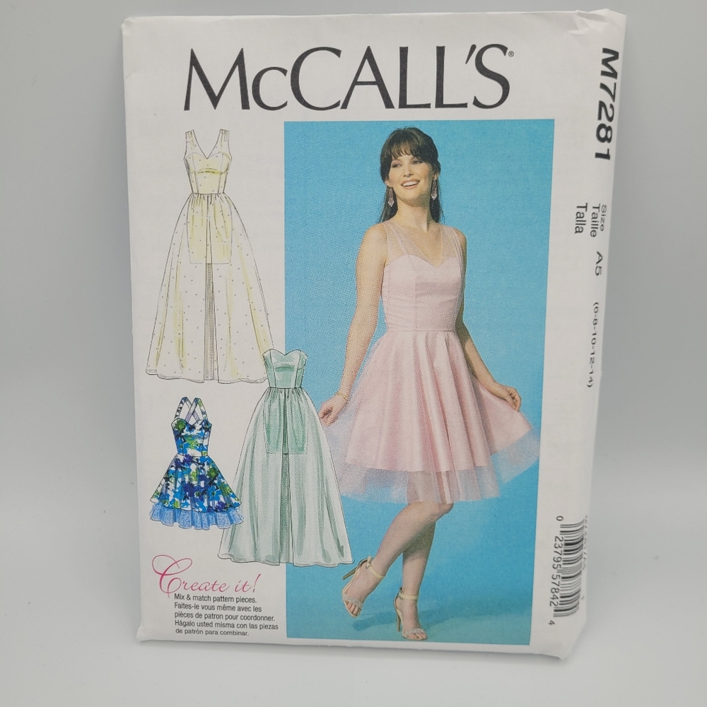 UNCUT McCall's M7281 Create it! Multi Formal Dress Sewing Pattern